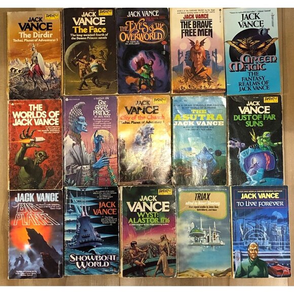 Lot 15 Vintage JACK VANCE Paperback Books Retro PB Readers Sci Fi Scifi - Picture 1 of 16